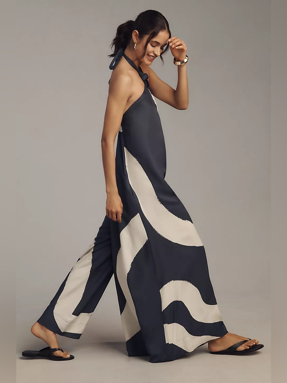 NWT Size XS - Anthropologie Waistless Tie-Neck Jumpsuit (NWT US$ 188) - Picture 3 of 16